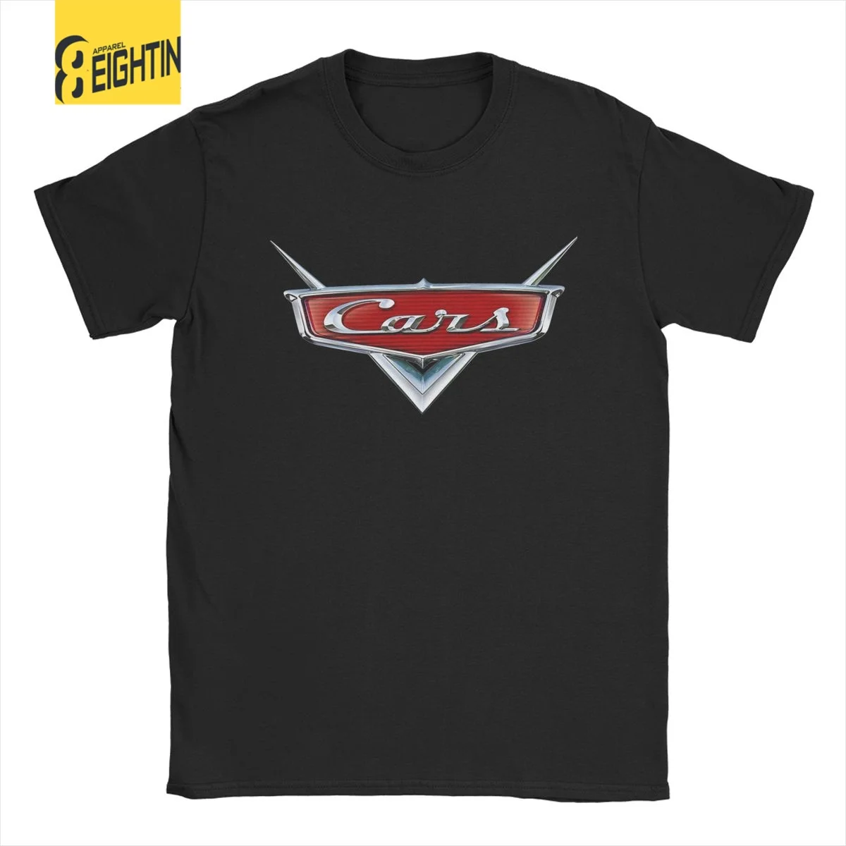 Car Embllem Lightning Mcqueen Cars T-Shirts for Men Awesome Cotton Tees Crew Neck Short Sleeve T Shirts Plus Size Clothes