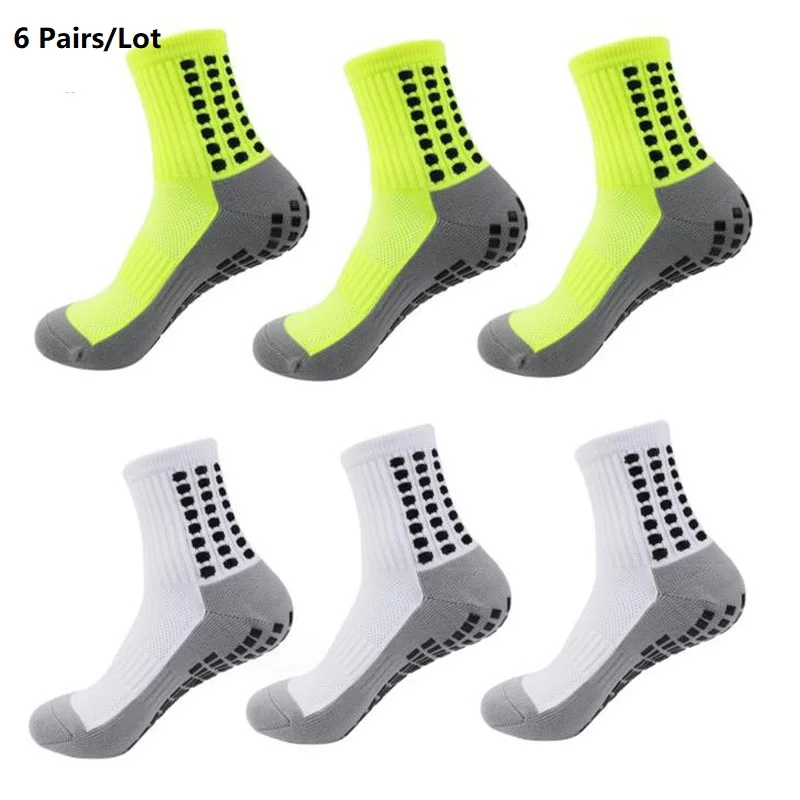 Chaussettes de sport anti-aldes pour hommes et femmes, chaussettes de football, chaussettes de basket-ball, chaussettes de tennis, chaussettes d'équitation de cyclisme, chaussettes de yoga, 6 paires par lot