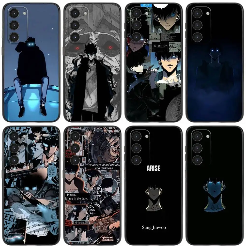 

Anime S-Solo Leveling Phone Case For Samsung Galaxy A20,21s,22,31,32,52,53,72,73,80,91 Soft Liquid Silicone Black Cover