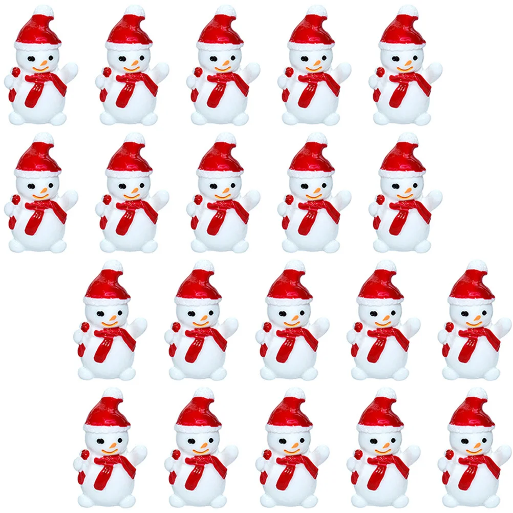 

30Pcs Resin Snowman Ornaments Exquisite Detail Mini Christmas Decor for Bedroom Office Garden Festival Gift Idea