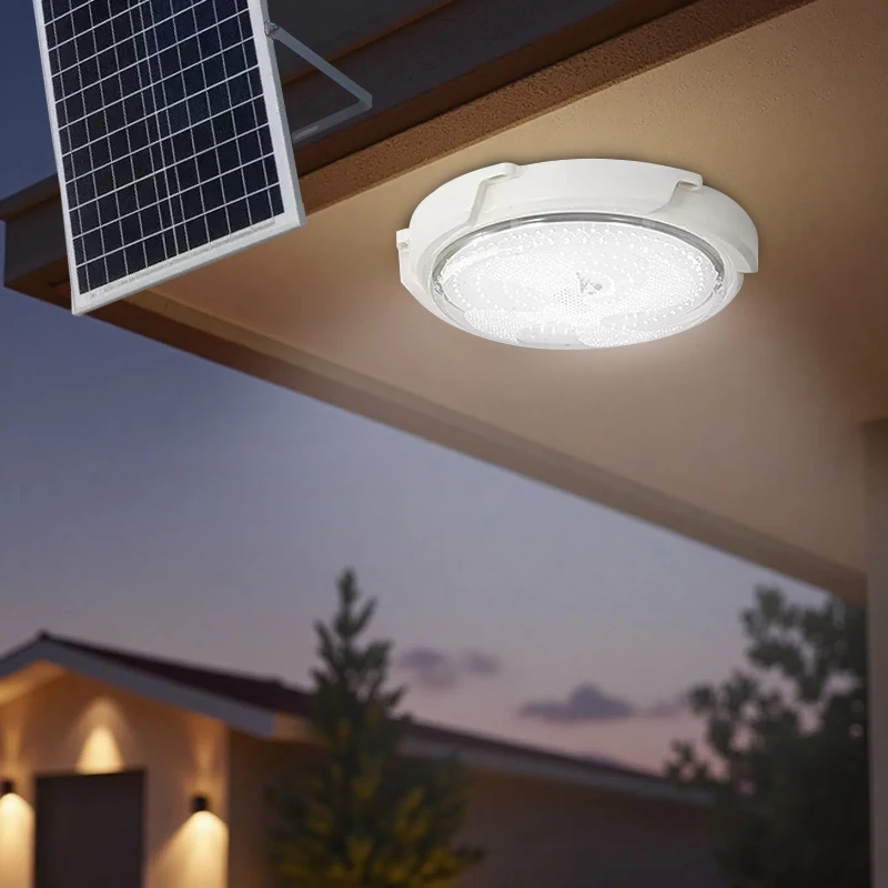 Solar Energy Ceiling Lamp 60W-500W Outdoor Indoor Solar-Power Lamp Aisle/corridor/courtyard Lighting with Remote Control
