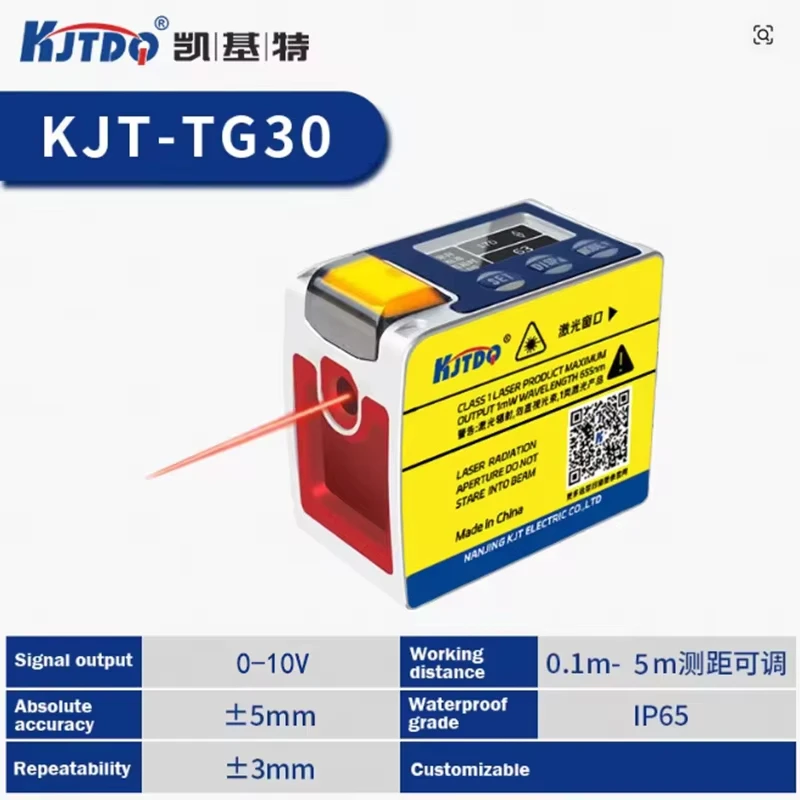 KJT electrónica TG30 High Precision Sn 5m Analog 0-10V 4-20mA RS485 Output Position Distance Measurement Laser Spatter Sensor