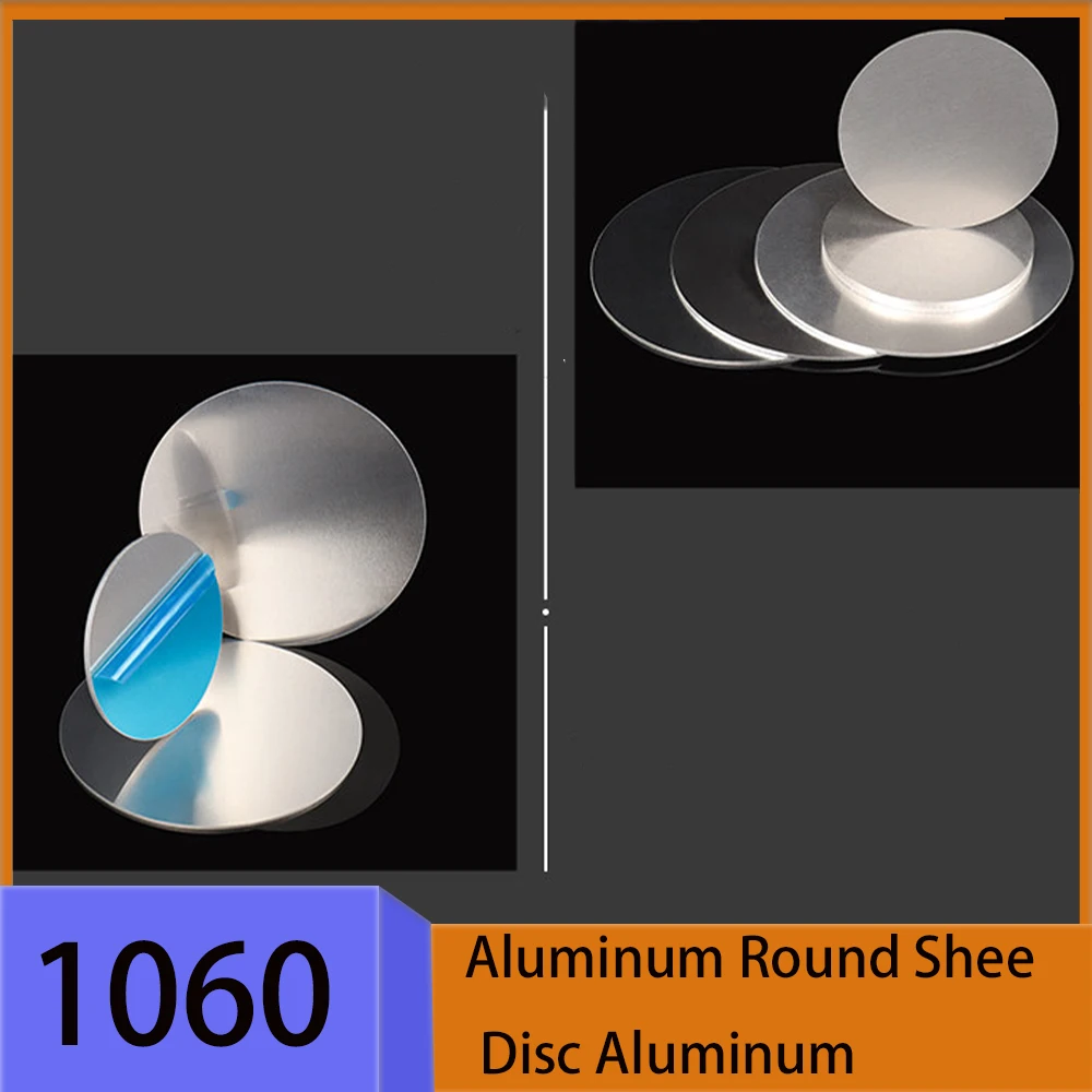 1-5Pcs 1060 Round Aluminum Alloy Circular Plate Thin Gasket Thickness 0.5/0.8/1.2/1.5/2/3/5mm-10mm Aluminum disk Dia 50mm~180mm