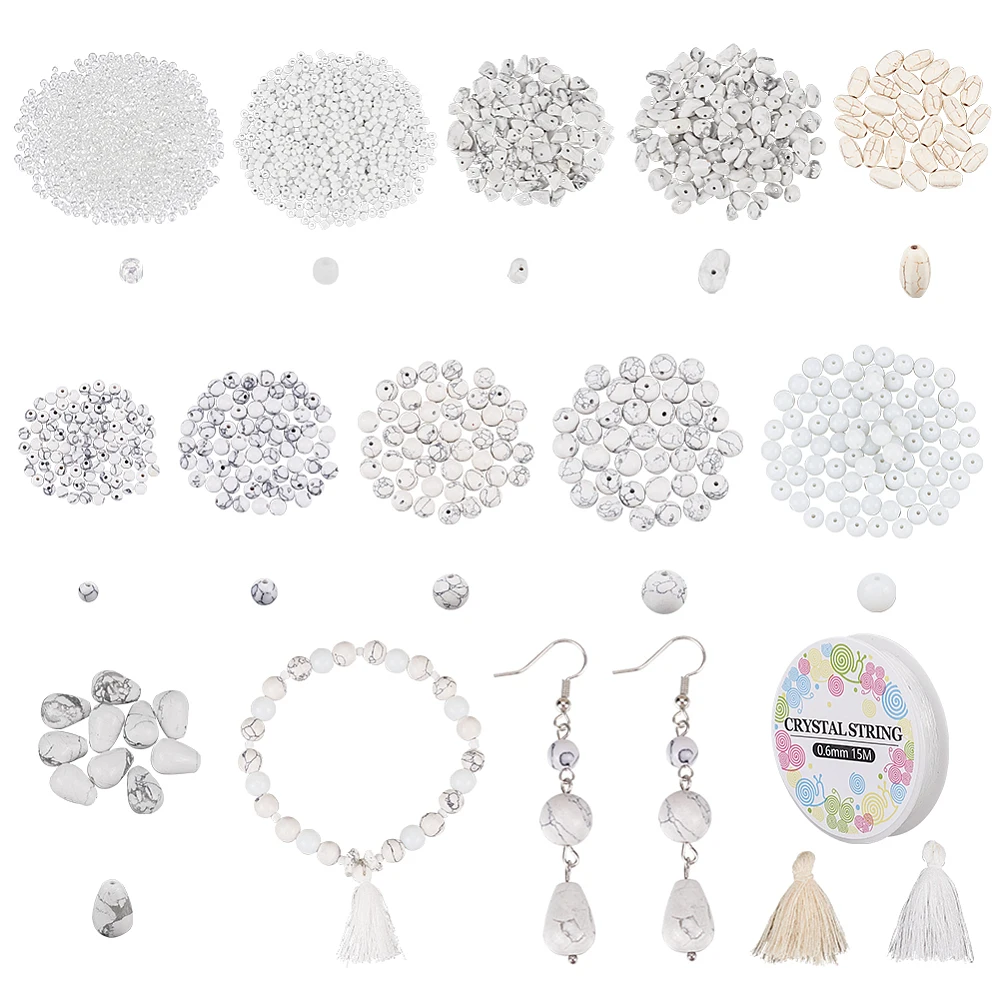 Bracelet Making Kit Including Beads Polyester Tassel Pendants Glass Seed Beads Elastic Thread for Necklace Bracelet Jewelry