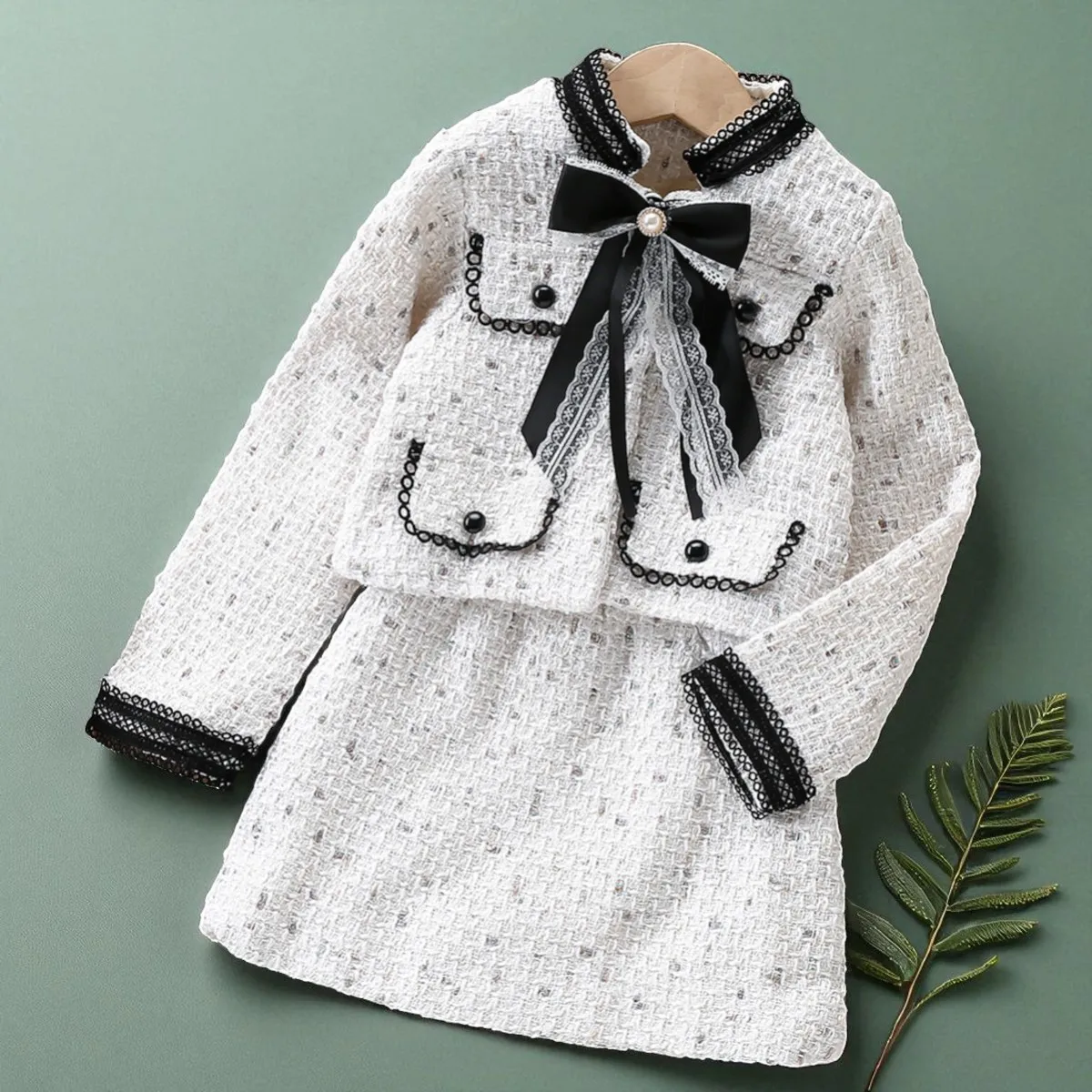 

Baby Children Costumes for Girls Suits Spring Kids Sets Clothes Coat & Skirt 2pcs School Unifom Teenagers Outfits 6 8 10 Years