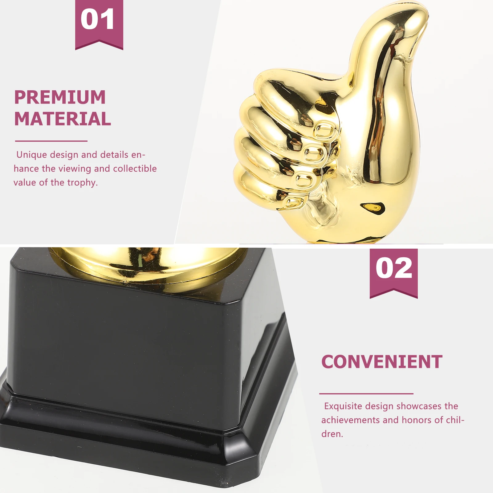 Children Trophy Plastic Thumb Up Award Celebration Trophies H Gesture Party Miss Decorative Model Finger Shaped Prize