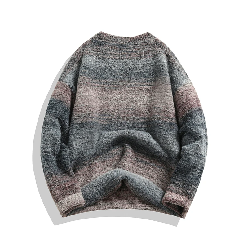 Winter Samt Pullover Männer Warme Farbe Beiläufige Gestrickte Pullover Männer Streetwear Lose Lange Ärmeln Pullover Herren Jumper Kleidung