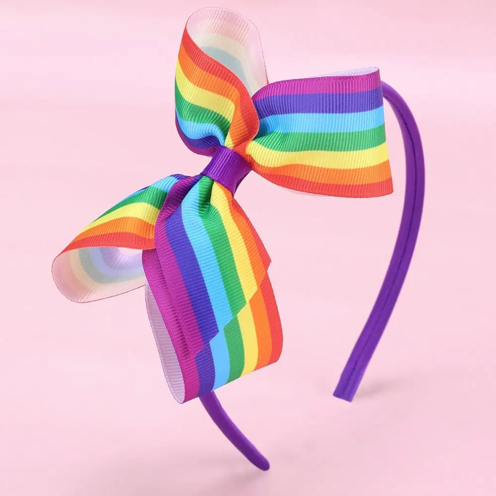 

Elastic Rainbow Hair Clips Not Harm Jumbo Large Ponytail Pigtails Holders Unique Pride Day Ribbon Hair Band Hair Accessories