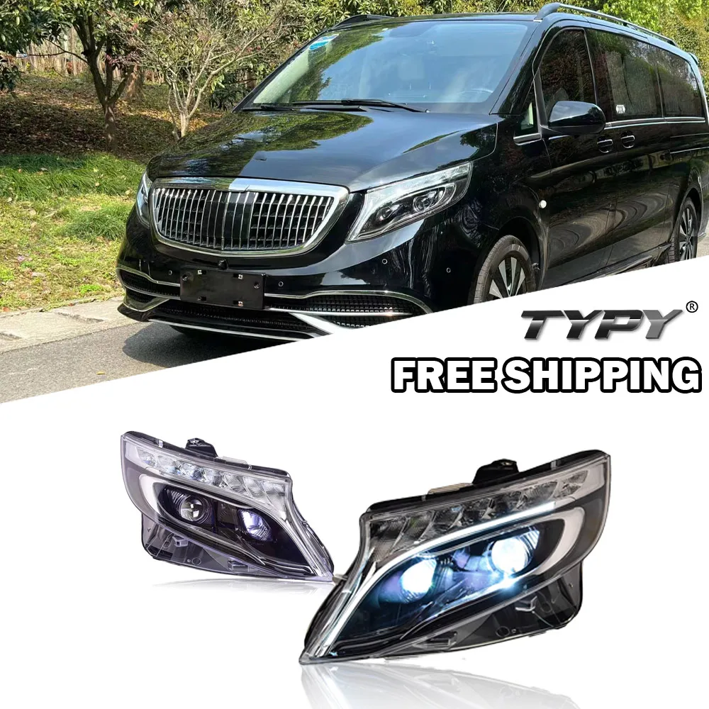

Автомобильные фары для Benz Vito W447 2013-2019, обновленные модифицированные фонари, динамическая лампа поворота, тормоз, ДХО, автомобильные аксессуары
