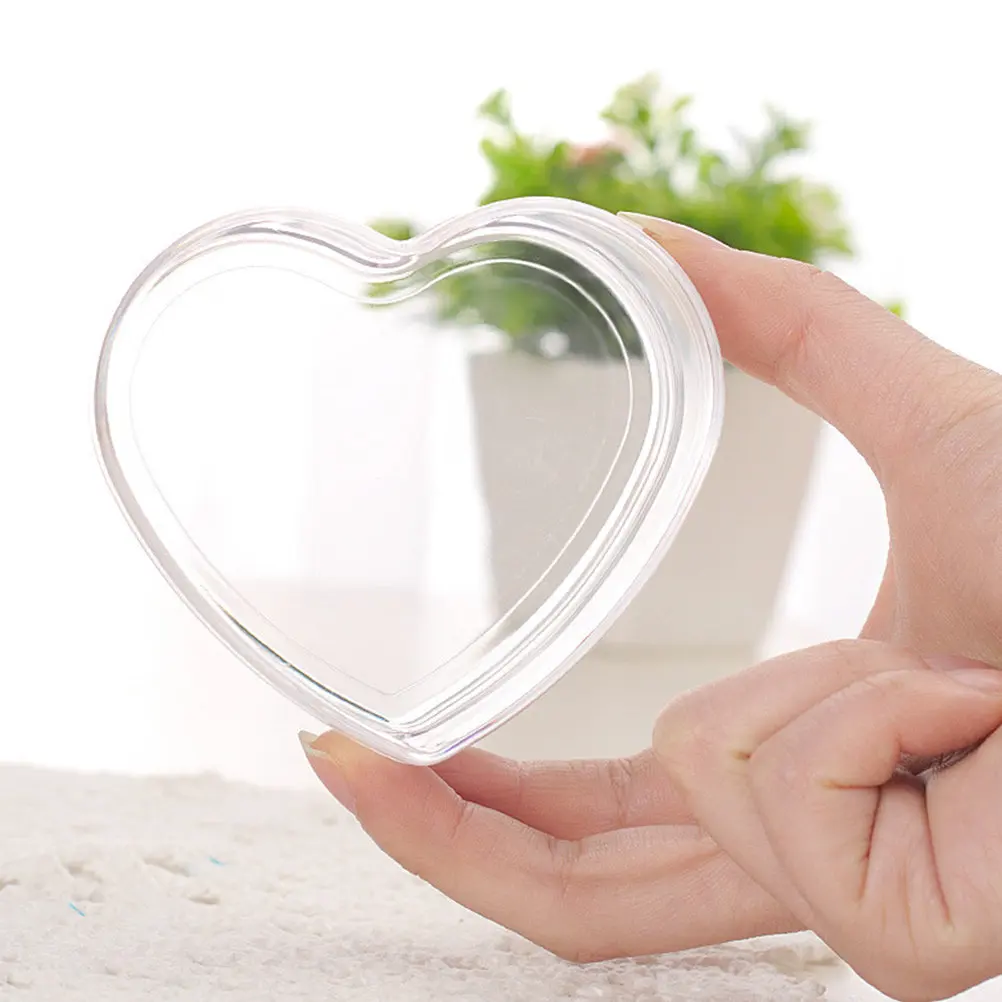 Cajas de regalo de acrílico transparente con forma de corazón, 5 uds., cajas de regalo para bodas, cajas de regalo pequeñas para llevar dulces y recuerdos de fiesta