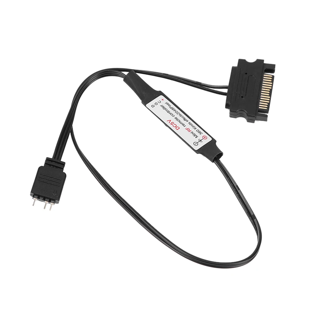 Mando a distancia inalámbrico RF de 5V con batería, controlador LED RGB de 2,4G, 17 teclas, accesorios de 3 pines a SATA de 4 pines para funda de