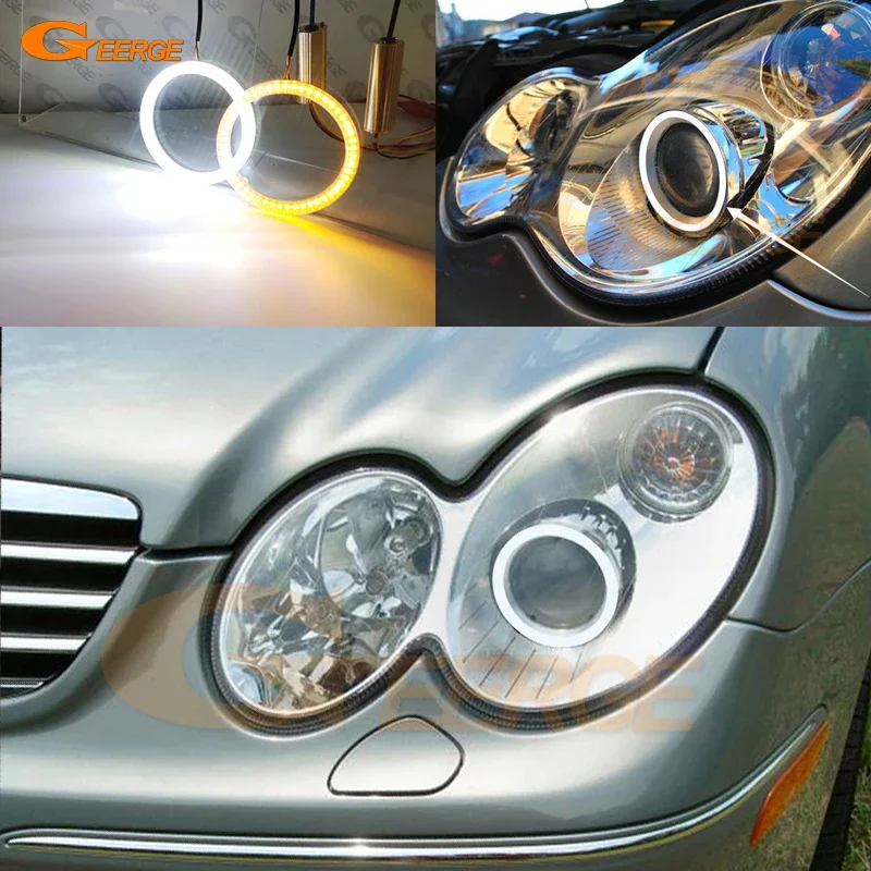 

For Mercedes Benz C CLASS W203 C230 C320 C350 C55 C32 2001 - 2003 2004 2005 2006 2007 Ultra Bright LED Angel Eyes Kit Halo Rings