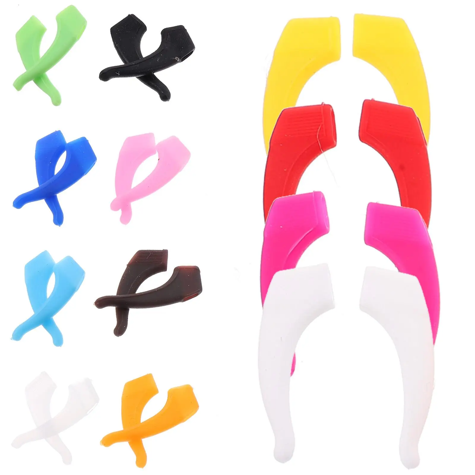 12 Pairs Glasses Leg Covers Silicone Holder Anti Slip Rack Eyewear Frame Fixing Long Arm Child Replacement Earmuffs Durable For