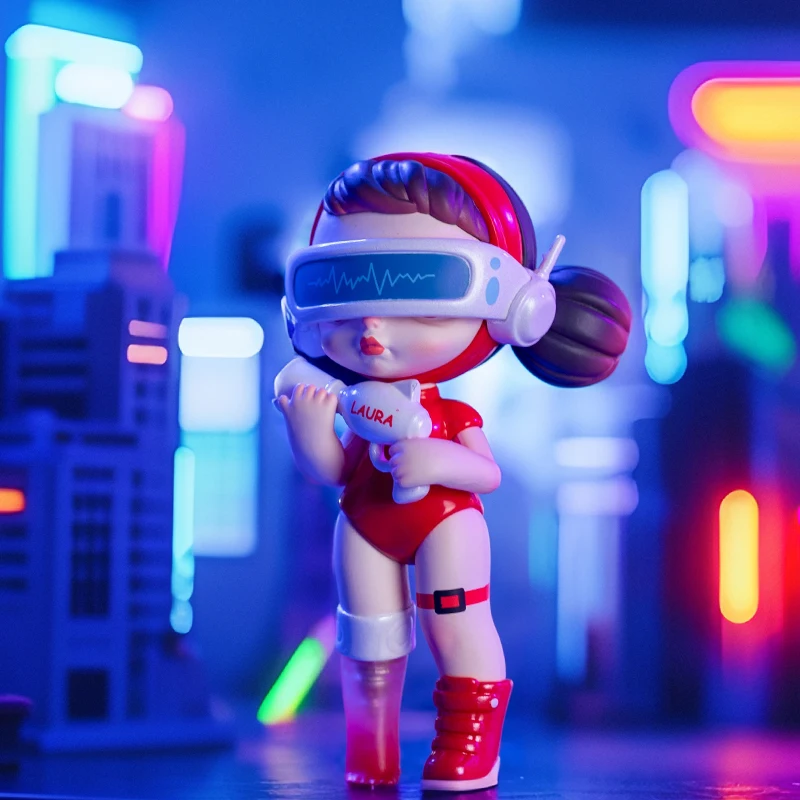TOYCITY Laura "Cyberpunk Dreams" 블라인드 박스 - 무작위 미래형 소녀 피규어, 기술 테마 수집품 및 생일용 책상 장식