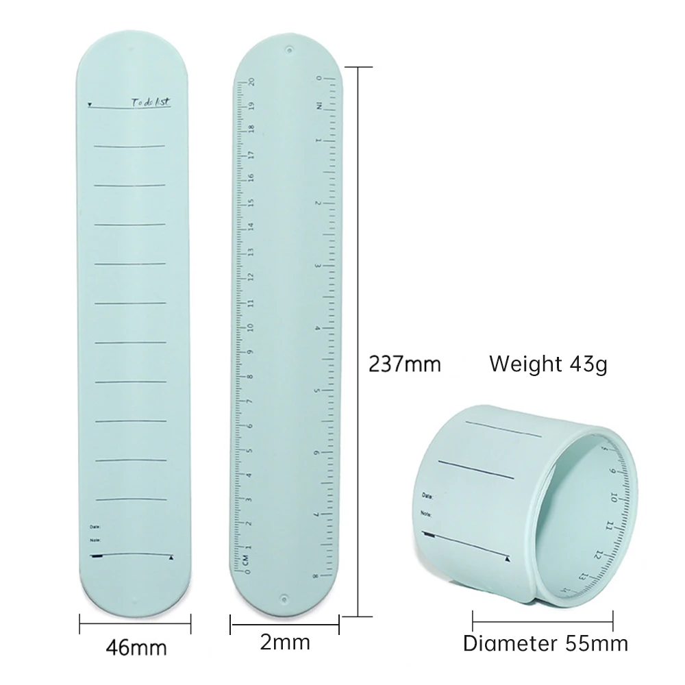 Wearable Notepad Silicone Memo Wrist Band Reminder Bracelet Waterproof to Do List Stap and Ruler   Erasable with Oil-based Pen