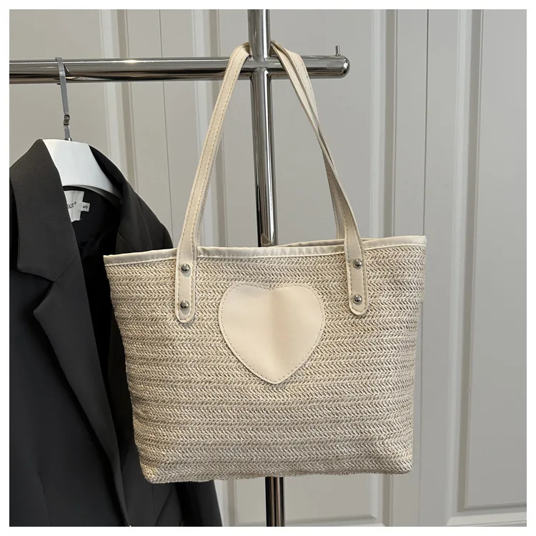 2025, neue Damentasche im koreanischen Stil – minimalistische Mode, herzförmige gewebte Beuteltasche, Schulter-/Handtasche