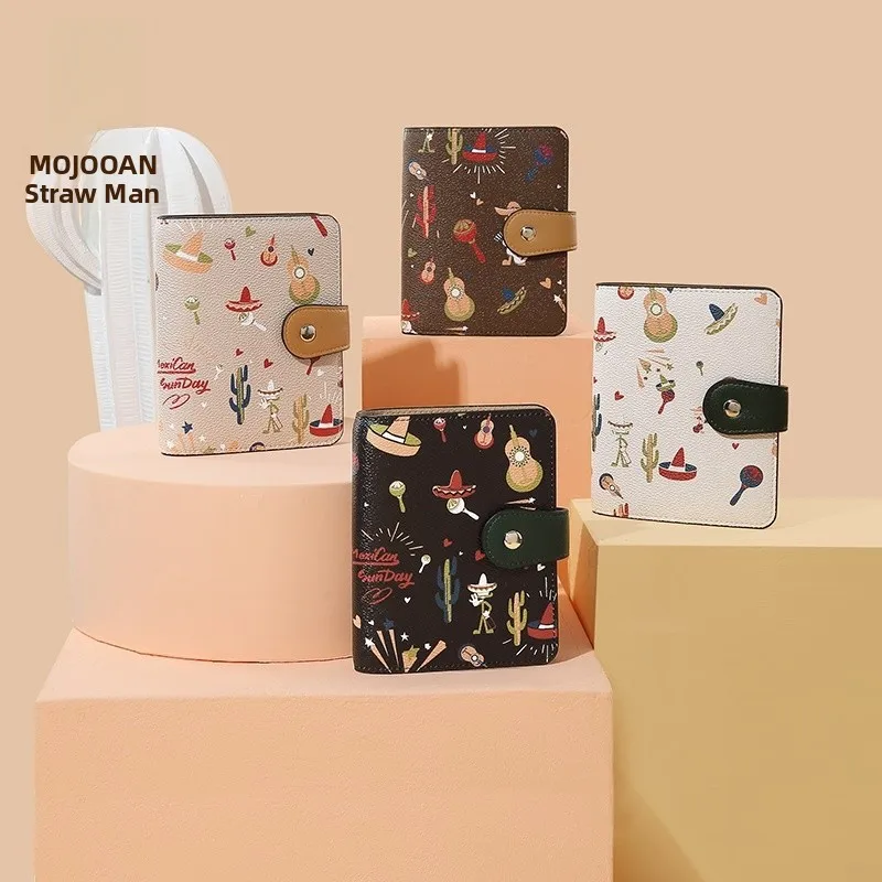 かわいい学生証財布女性用コンパクトマネーホルダーカードケース小さなバッグ一体型デザインショートスタイルpvc素材
