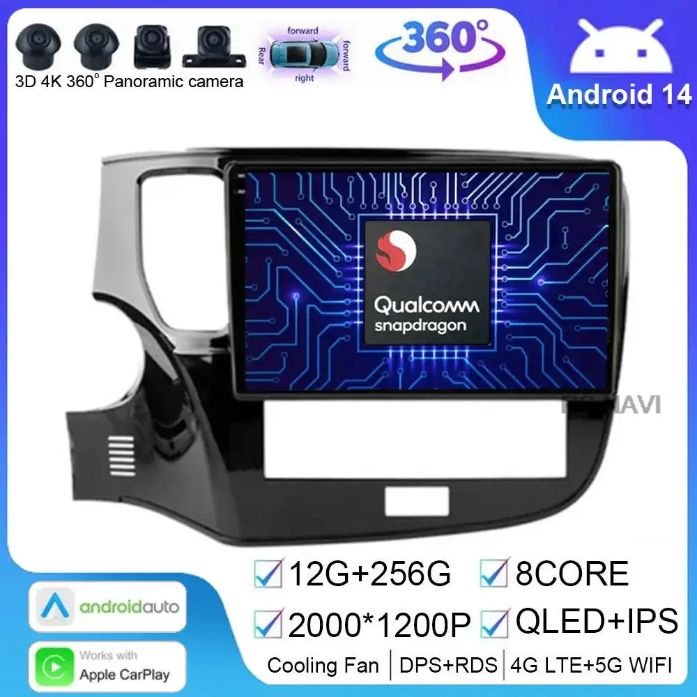 

Android 14 For Mitsubishi Outlander 3 III GF0W GG0W 2018 - 2021 Car Radio Multimedia Navigation Video Player GPS BT No 2din Auto