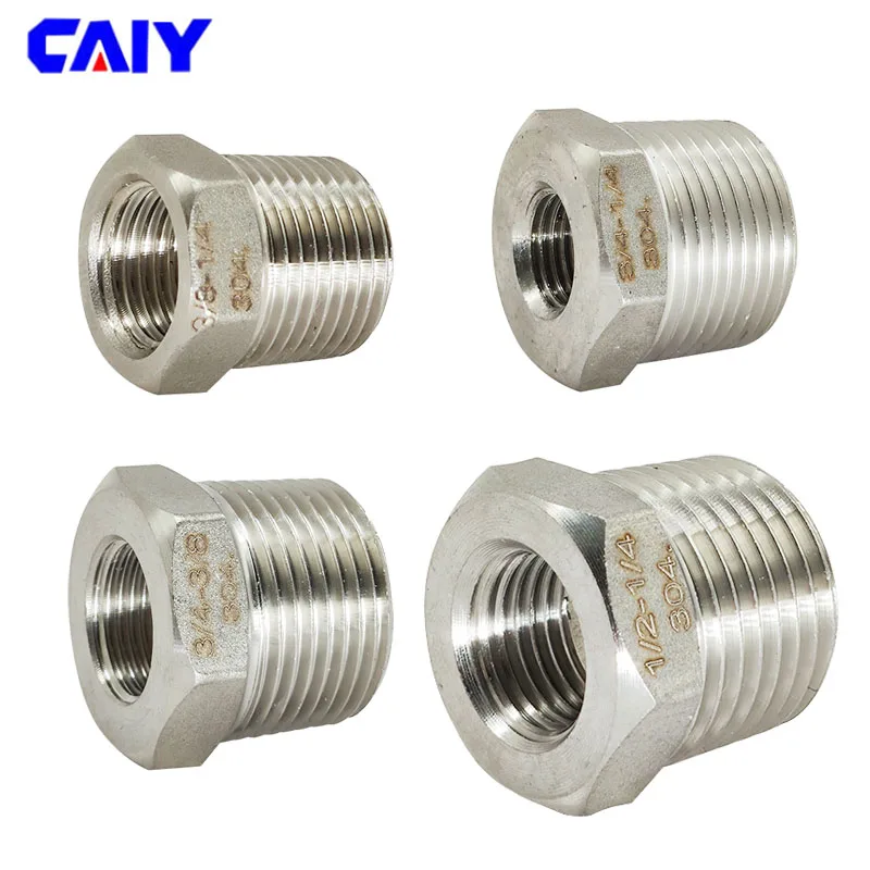 

Reducer Bushing Male x Female 1/8" 1/4" 1/2" 3/4" 1" DN8 DN10 DN15 DN20 BSP Thread 304 Stainless Steel Plumbing Pipe Fittings