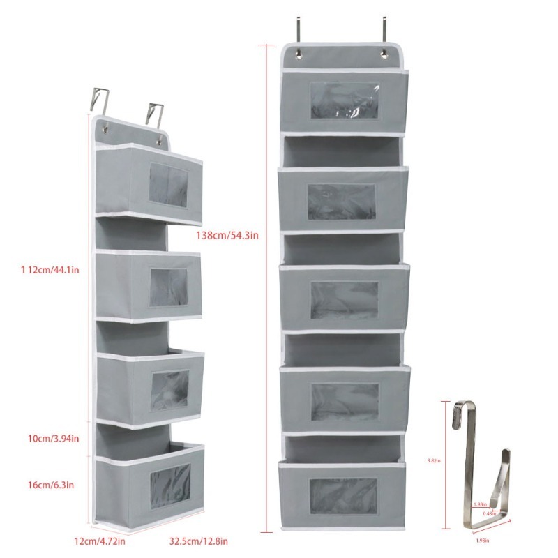  Five-layer Non-woven Door Rear Storage Hanging Bag Hanging Wardrobe Storage Bag Hanging Bag Clothes Storage Hanging Bag 