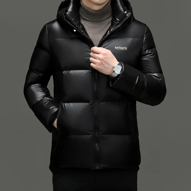 Black and Gold Hoodie Short Down Jacket Designer Clothes Men Duck Male Padding Mens Winter Jacket Padded Casual New Coat