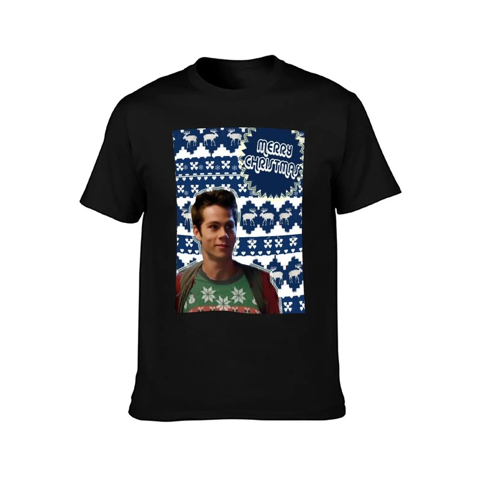 Merry TeenWolf-mas [Stiles] T-Shirt, Summer Casual Cotton Tee, Oversized Streetwear Tops, Vintage Graphic Print, 100% Cotton