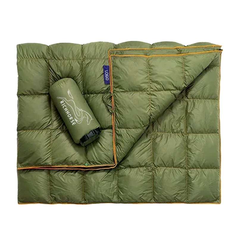 

Outdoor Camping Down Blanket Portable Waterproof Hiking Wearable Blanket Office Light Warm Lunch Break Blanket