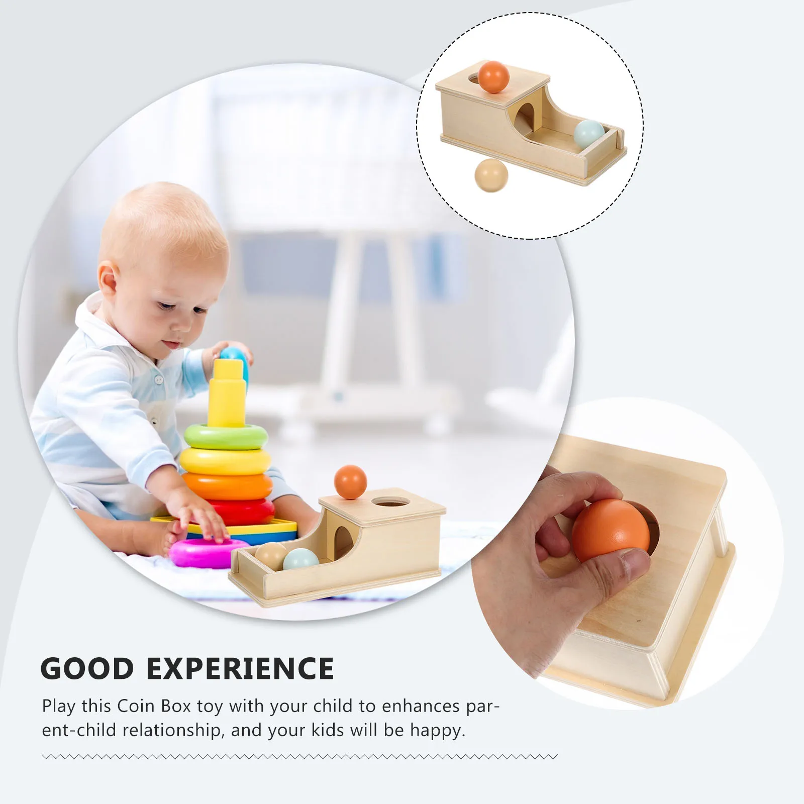 

1 шт. деревянная коробка для монет, познание цвета, образовательное обучение для малышей, развитие мелкой моторики, ребенок