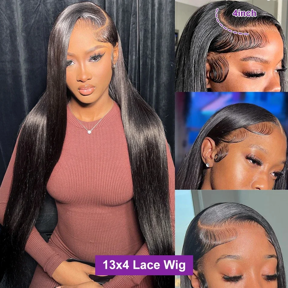 Nadine 13x4 Wig Human Hair Transparent Bone Straight Lace Front Wig for Black Women 13x6 Human Hair Natural Hairline 40 Inche