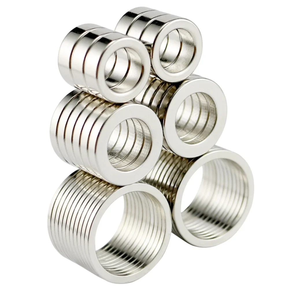 

5PCS Rare Earth Neodymium Round Magnets With Hole Ring Neodymium Magnet Super Strong Rare Earth Permanent Magnetics