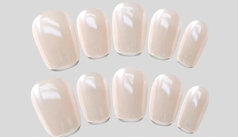 

Pure Handmade Armor Short Pearl White High-end Sense Pure Desire To Show White Manicure Versatile Commuter Nail Piece