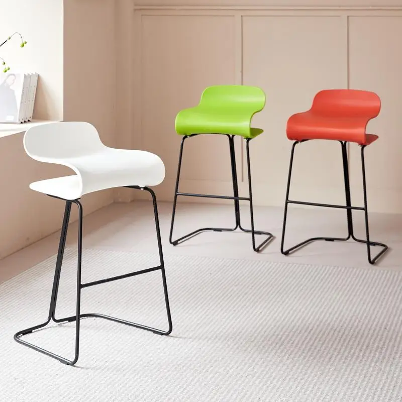 Bar chair Home modern simple wrought iron high stool Cafe bar high stool with front desk bar stool