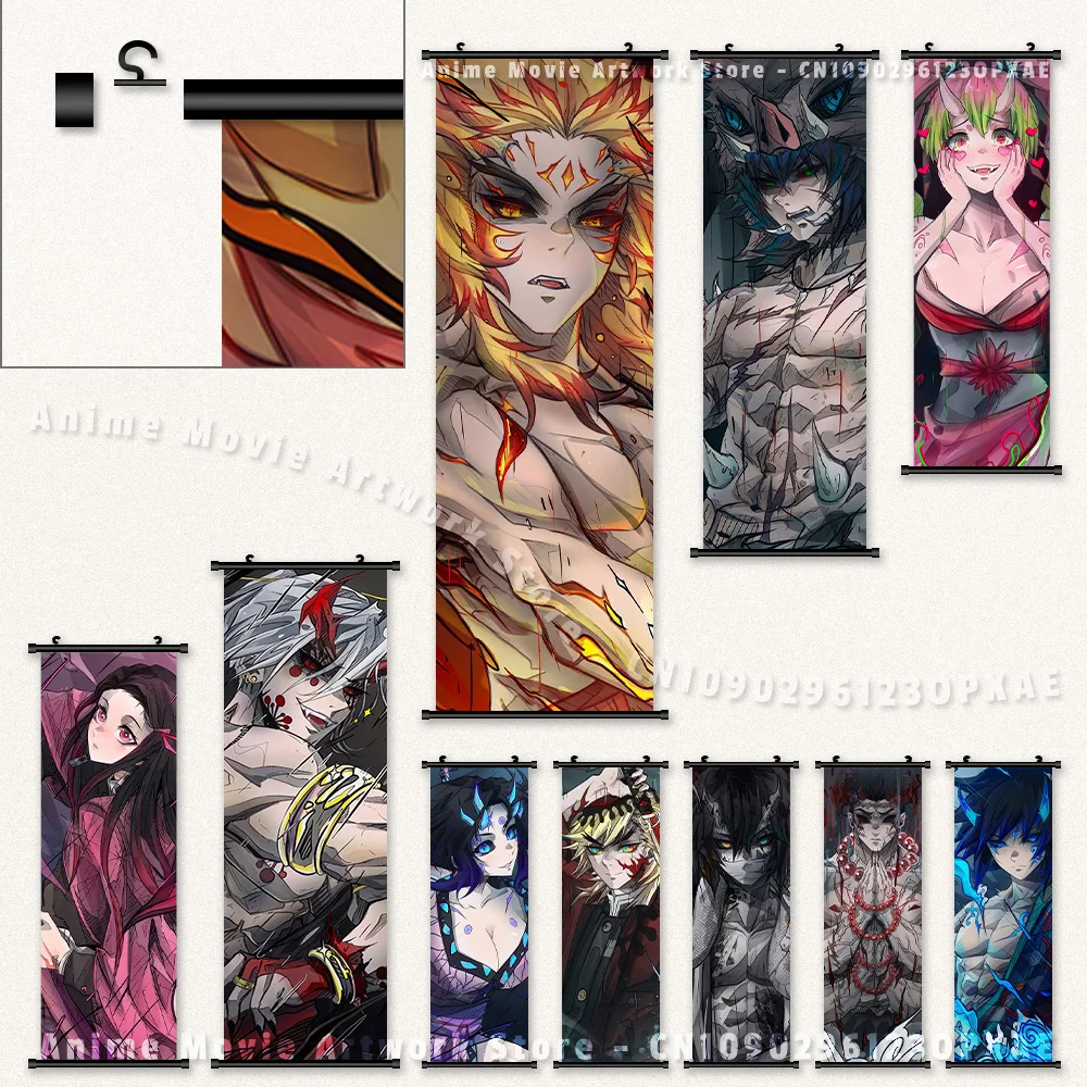 

Аниме Demon Slayer холст настенное искусство украшение дома подвесная картина Tokitou Muichirou персонаж свитки фотографии постеры для комнаты