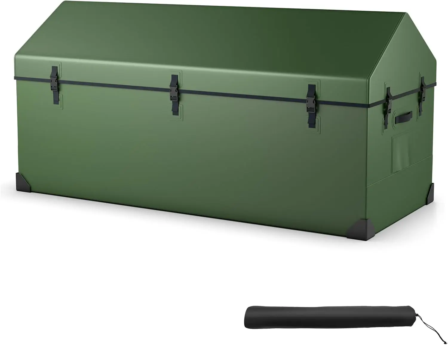 

174 Gallon Waterproof Outdoor Storage Box, Outdoor Tarpaulin Deck Box with Ventilated Window, Corner Protector, Adjustable S