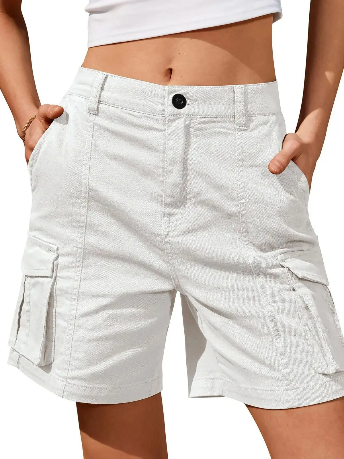 Plones cortos deportivos informs de alta elasticidad para mujer, plones cortos de pierna recta de cintura alta, es...