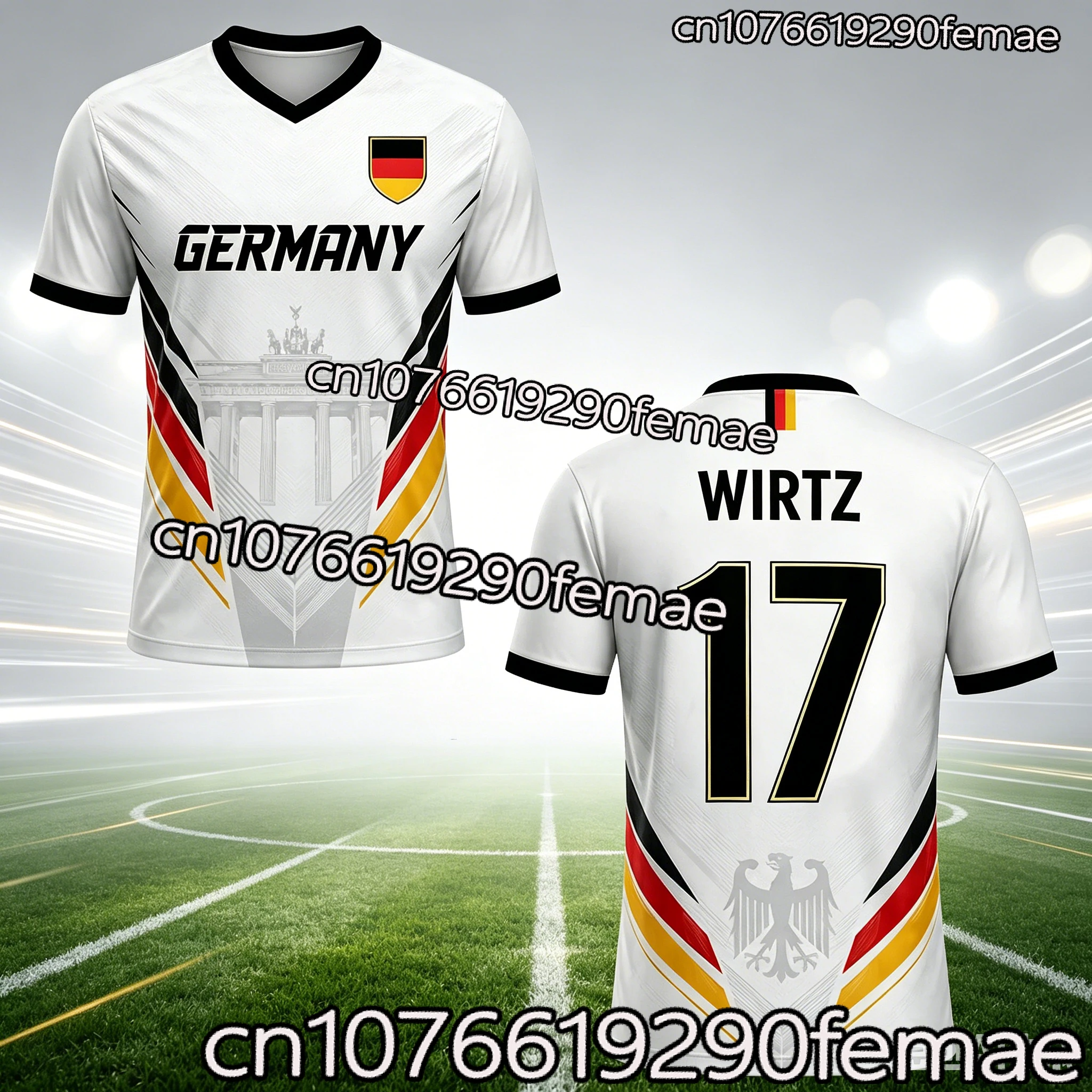 2026 New Fashion Germany Football Style Fan T-Shirt Unisex Sports Training Top Kids Hiking Quick Dry Outdoor Jersey