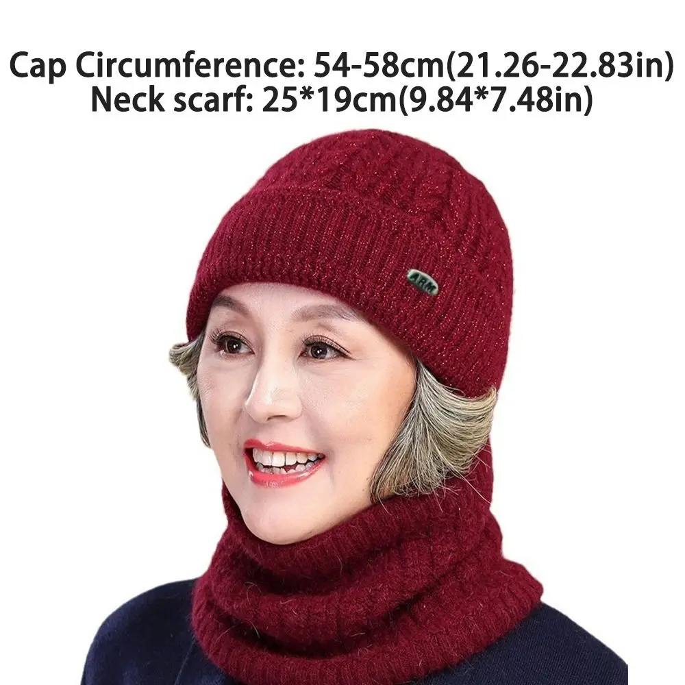 Outdoor Winter Warm Knitted Beanies Windproof Ear Protection Hat Neck Warmer Set Thick Warm Gift Knit Fleece Ski Cap Unisex