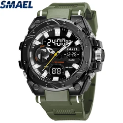 SMAEL 8029 Wristwatches Brand Sport Watches 50M Wateproof Dual Time Display Watches LED Stopwatches Alarm Multifunctional Men's