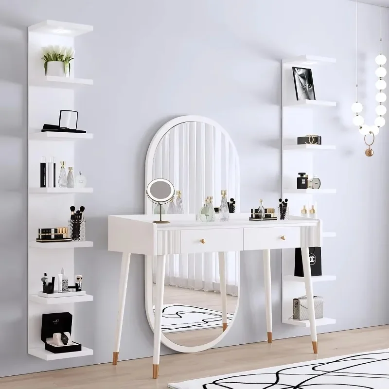 

NEW.7 Tier Wall Shelf Unit,White Lack Wall Shelf,Display Floating Shelf with LED Remote Control Light.Limited time promotion.