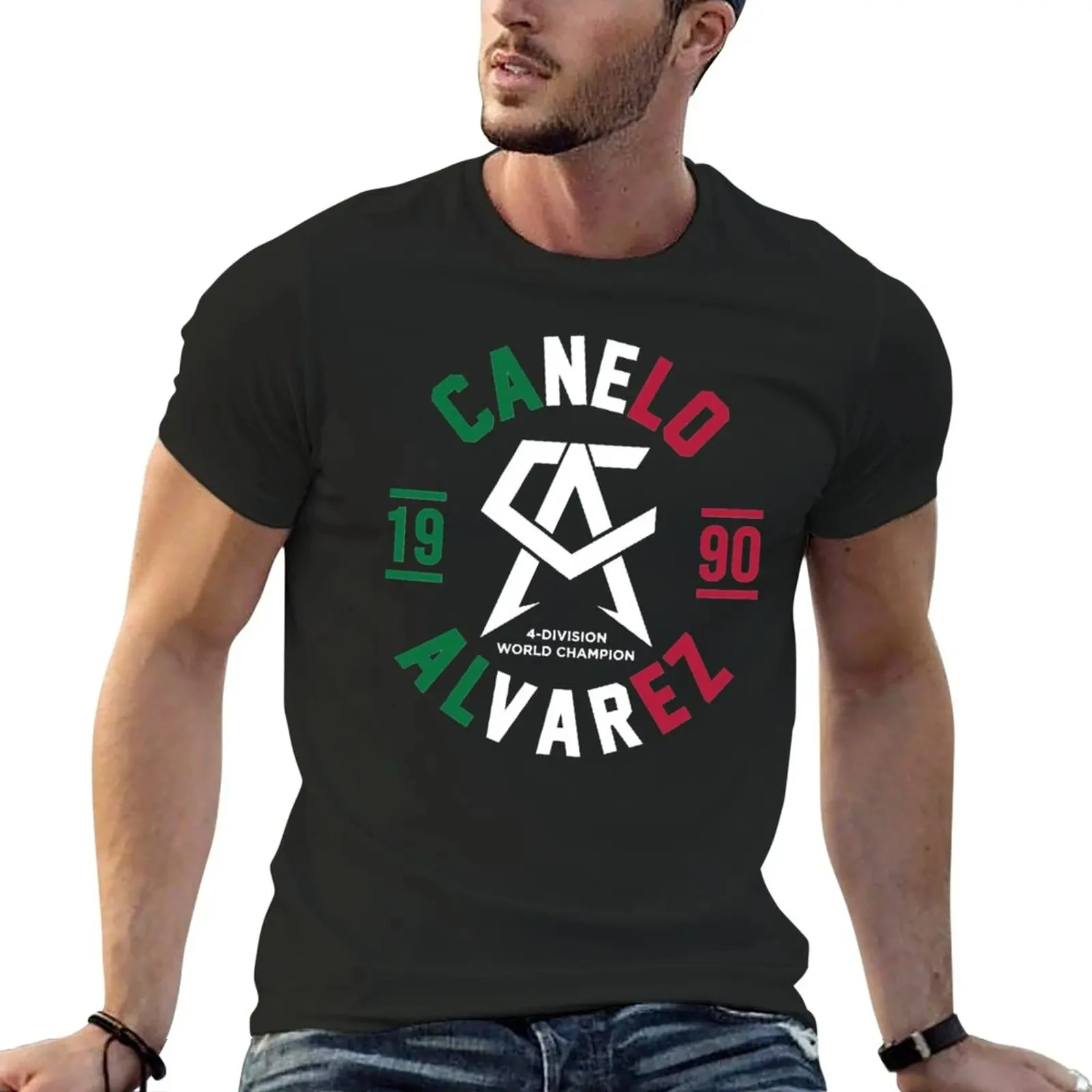 Mexican Boxing Canelo Alvarez 1990 logo T shirt 100% Cotton o neck Summer Short sleeve Sports Casual men\'s T-shirt size S-4XL