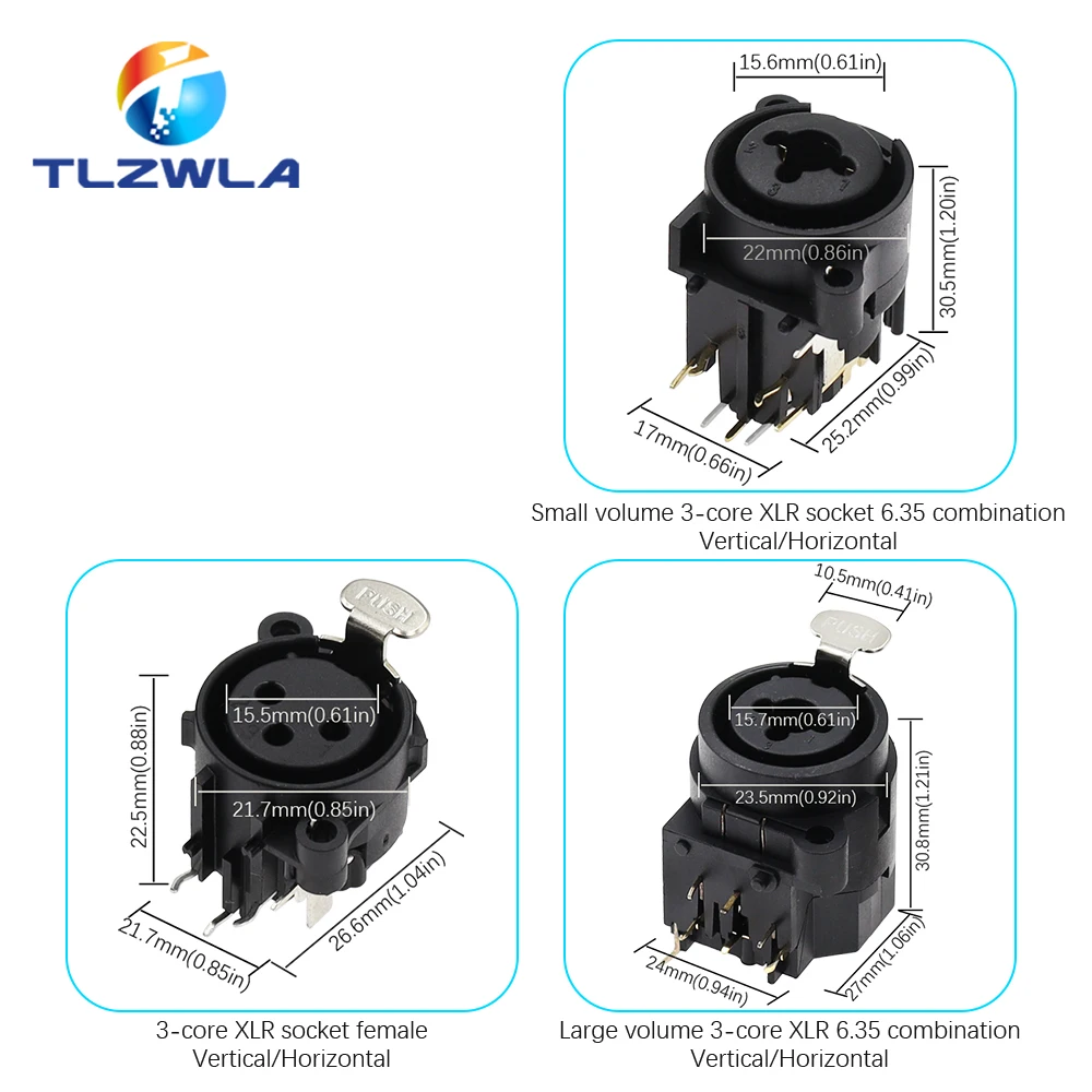 Conector hembra XLR Canon de 3 pines, mezclador de montaje en Panel, micrófono, altavoces de Audio, adaptador de enchufe, 1 ud.