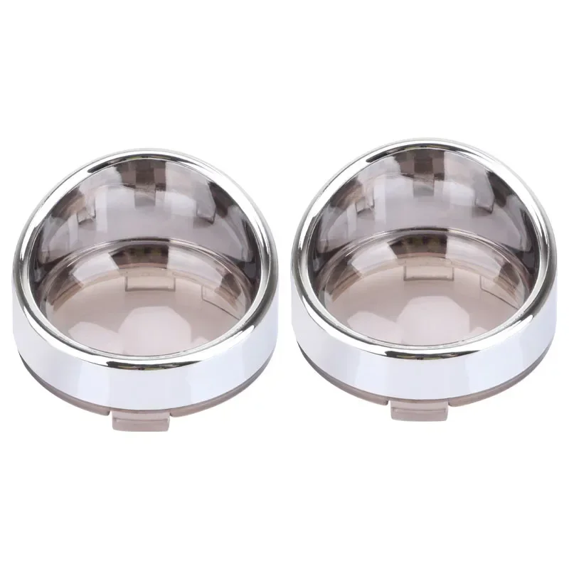 2xMotorcycle Chrome Turn Signal Light Kits Bezels Indicator Lens Cover For Harley Dyna Street Glide Fat Boy Softail Touring