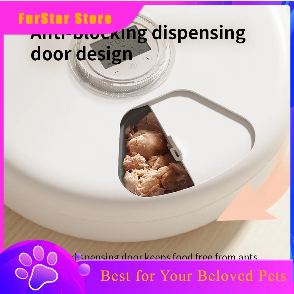 FurStarSmart Automatic Pet Feeder Wet Dry Food Dispenser 6 Meals Smart Cat Feeder Kibble Dispenser For Cat Dog Pets Supply Bowl