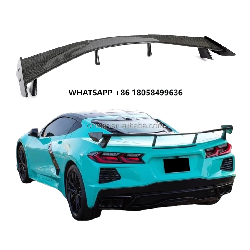 

Car Tuning Parts Carbon Fiber Racing Spoiler Rear GT Wing for Chevrolet Corvette C8 2020-2024 Rear Trunk Spoiler Body Kit