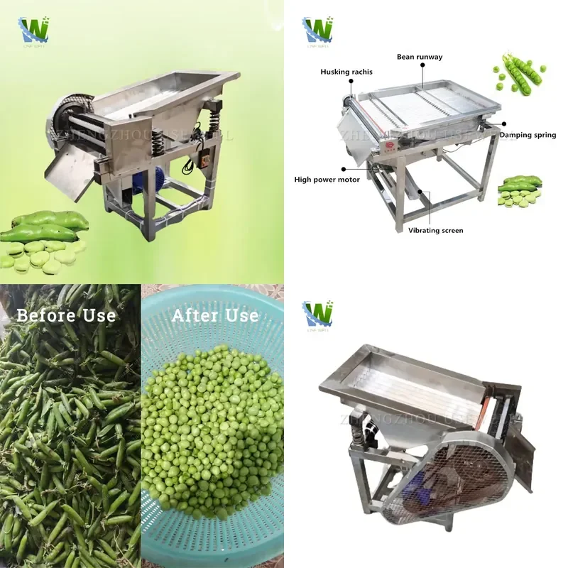 

2026 Automatic Electric Peeler Soybean Peeling Fresh Green Pigeon Peas Beans Shell Removing Sheller Shelling Machine