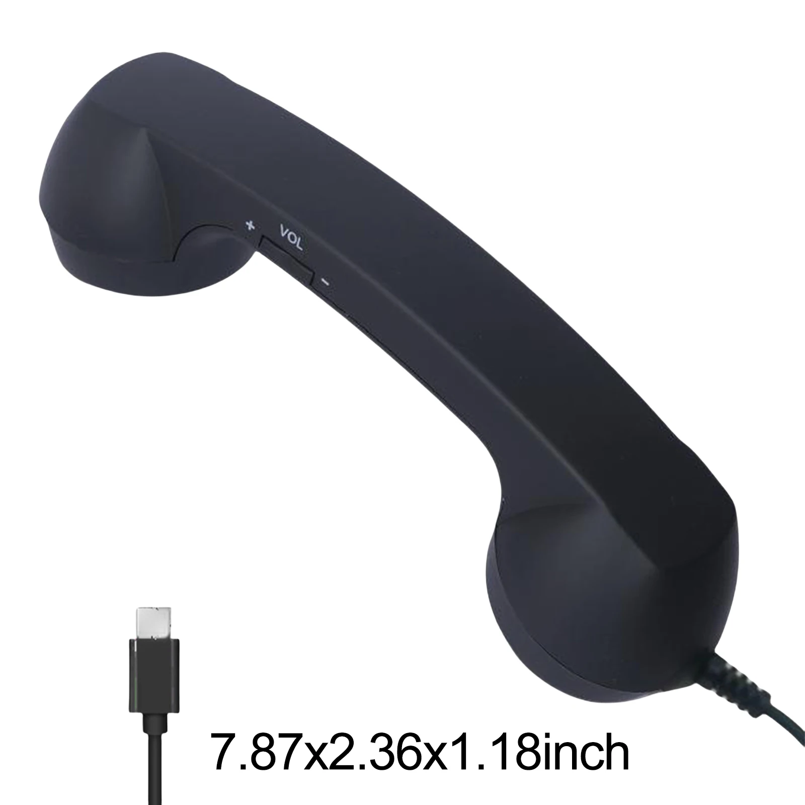Fashion Retro Phone handset Headset USB-C Interface Microphone Prevention Radiation Compatible with Cell/Mobile/Tablet/Laptop