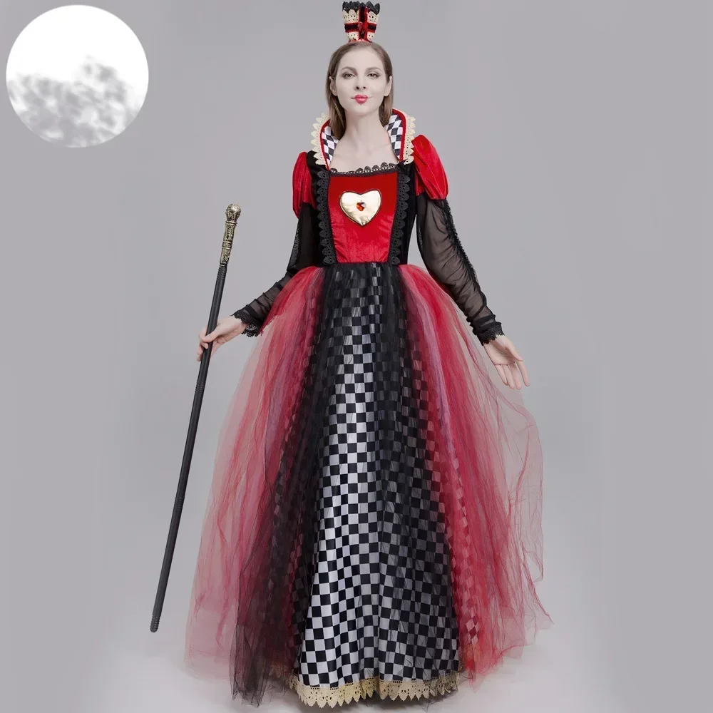 

Women's Red Queen Cosplay Costume Dress Halloween Carnival Party Fancy Suit Clothing For Adults