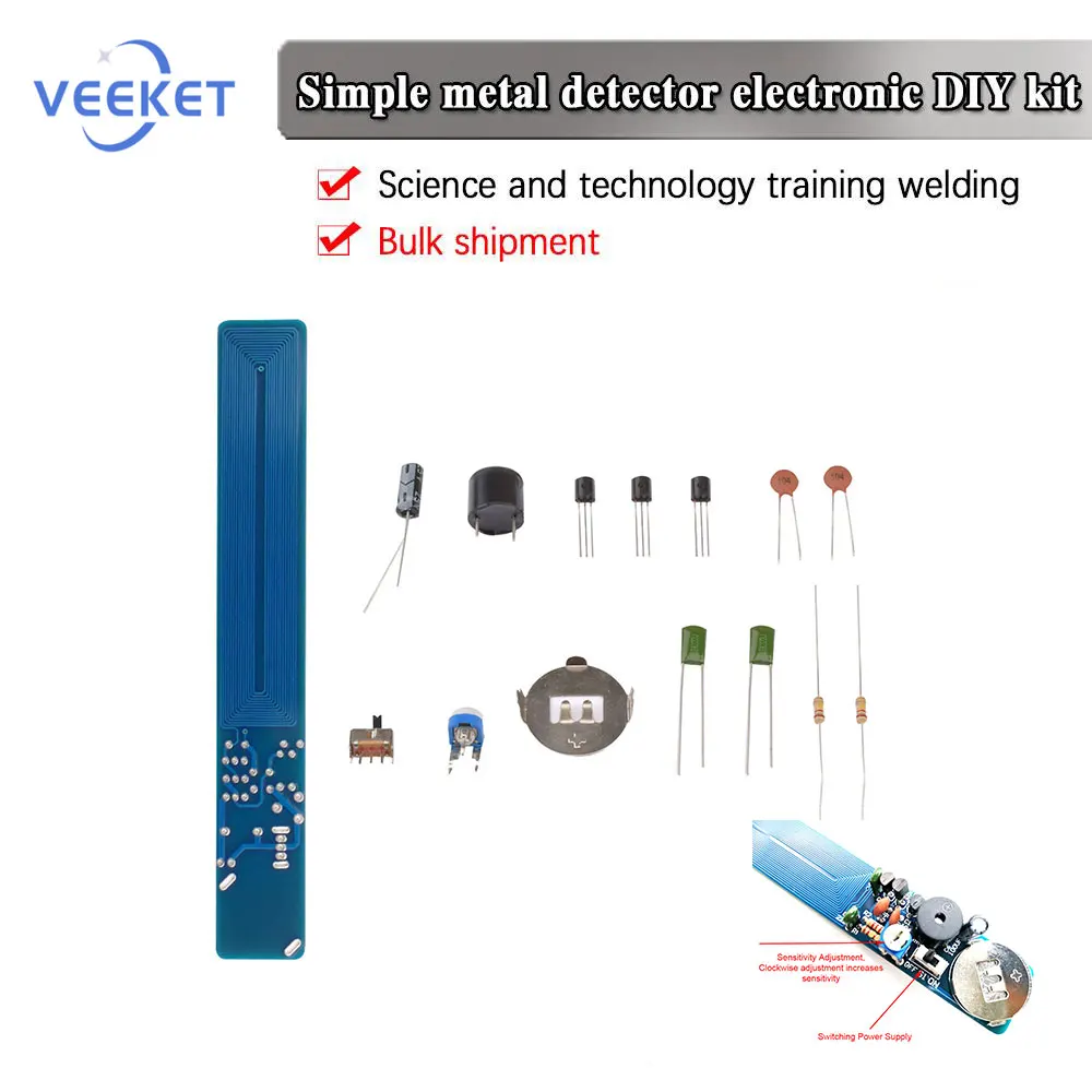 Simple metal detector electronic production kit DIY teaching spare parts technology training welding metal detection