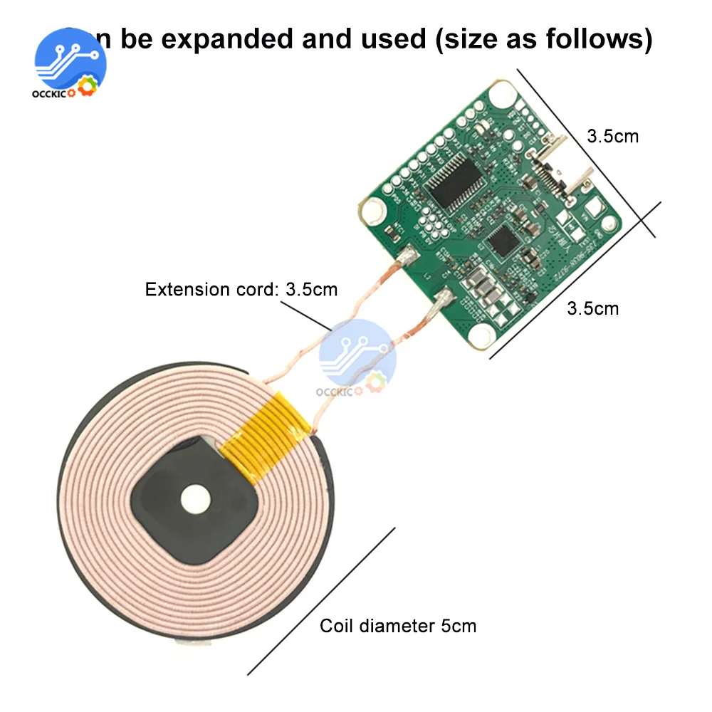 20ワットハイパワー5v 9v 12v急速充電ワイヤレス充電器送信機モジュールタイプc usb + コイルチーユニバーサル自動車電話バッテリー