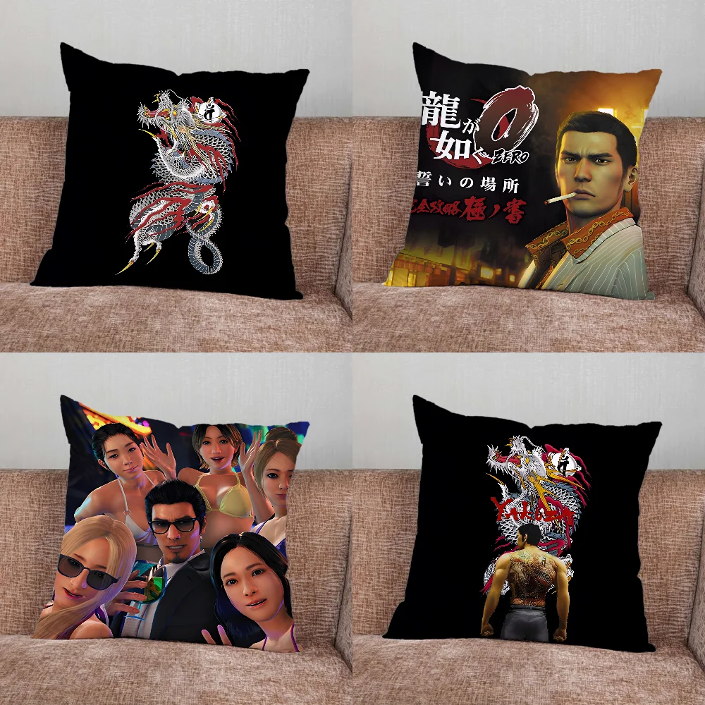 

Japan Game Y-Yakuza Kiryu Dragon Pillow Case For Home Bedroom Car Office Decoration Living Room Sofa Cushion Cover Suitable